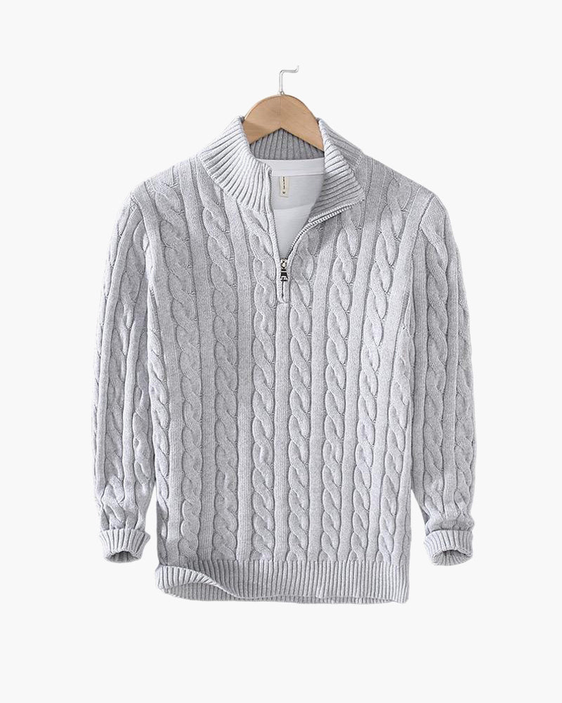 TAEBAEK Zipped Cable Sweater