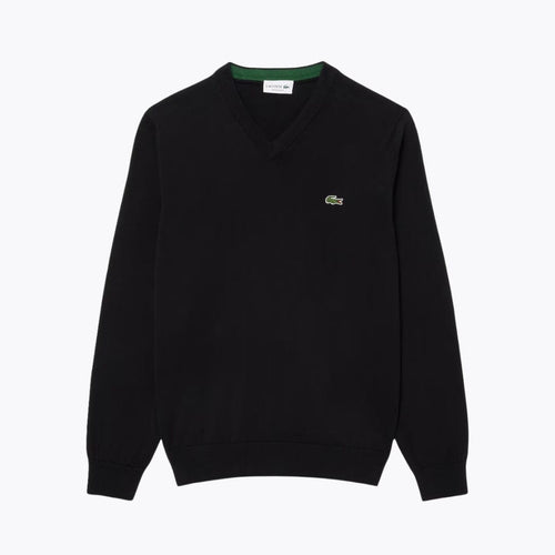 LC Monochrome Cotton V-neck Sweater